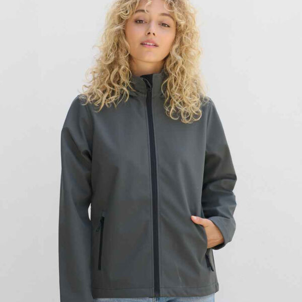 Damen 2-Lagen Kapuzen Softshell Jacke Miniaturansicht